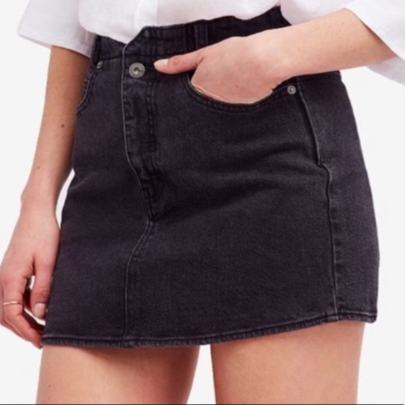 Free People Dresses & Skirts - 𝅺WE the Free (FP) Black Denim Baddie Mini Skirt Size 30